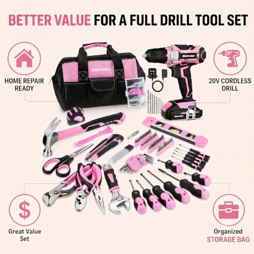 Bielmeier 20V 236Pcs Pink Drill Set