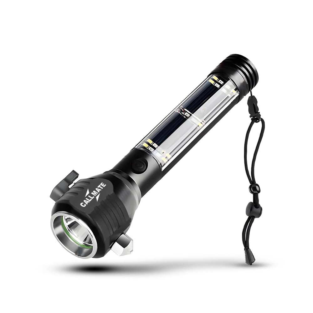 CALLMATE Multipurpose Emergency Torch 2600mAh, Output 2.4A, Li-Ion Battery, Multiple Light Modes, Siren, Solar Panel, Cutter, Magnet, Window Break Hammer, & More (Lithium-Ion, Black) (B0CS3LWGX2) Amazon Price History, Amazon Price Tracker