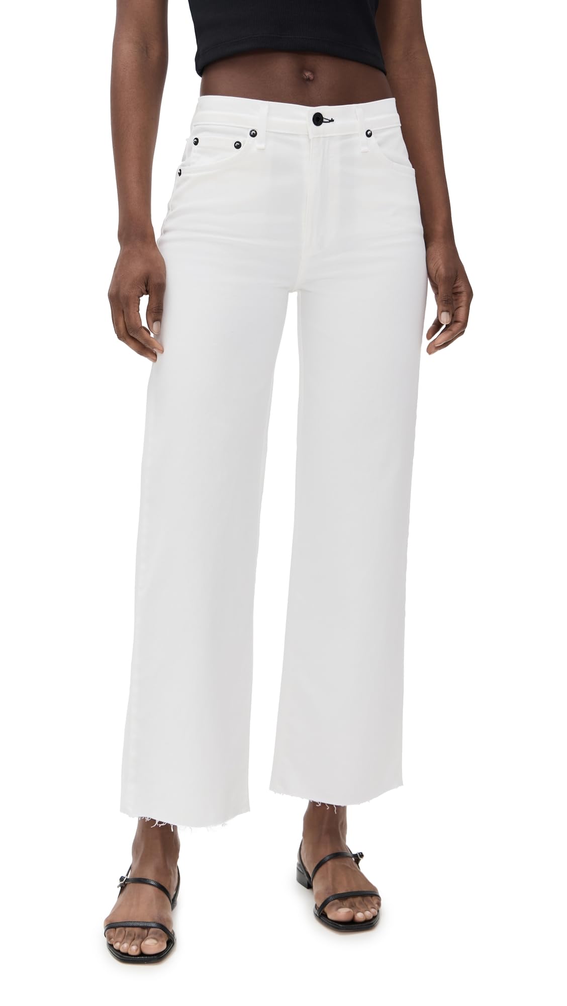 ASKK NY Womens Crop Wide Leg Twill Pants