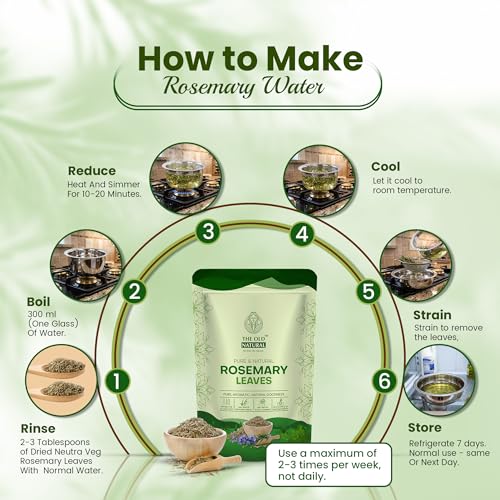 Image of Rosemary Leaves - 100% Pure & Natural Dried Rosemary, Herbal Hair Care, Supports Scalp Health & Hair Growth, For DIY Hair Oil & Rinse, 125g