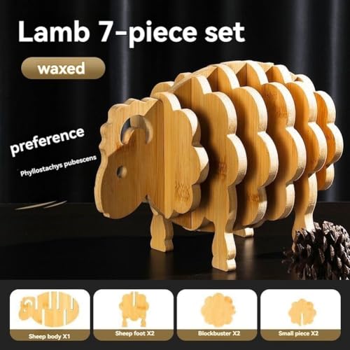 Plateau en bois sculpté avec dessous de verre cochon 3D haute finition