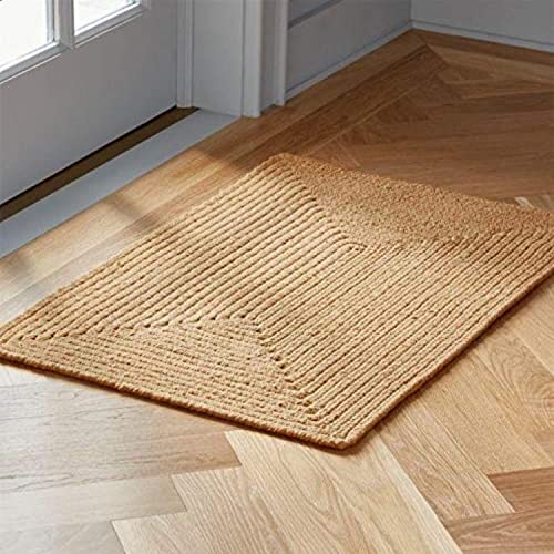 Image of Handwoven Jute 2x3 feet Rectangular Rug, Natural Fibers, Braided Reversible Carpet for Stylish Bedroom Living Room Dining Room Kids Room (2x3 feet, Rectangular patta)