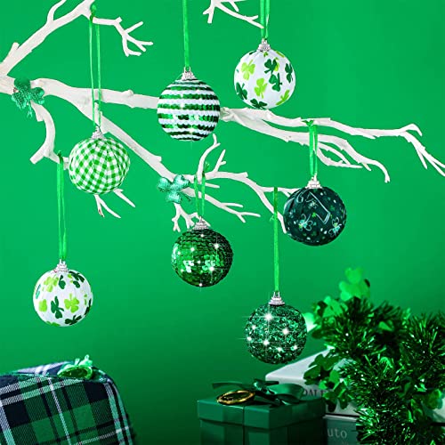 12 Pieces St Patrick's Day Ball Ornaments For Tree St Patrick's Day Tree Ball Decorations Hanging Shamrock Ornament For St Patrick's Day Holiday Wedding Party Decoration #TOP6