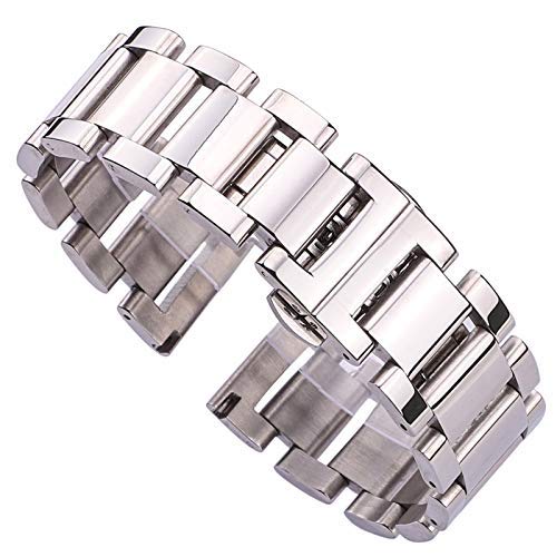 Bracelet de montre en acier inoxydable poli 20mm 22mm de qualité premium
