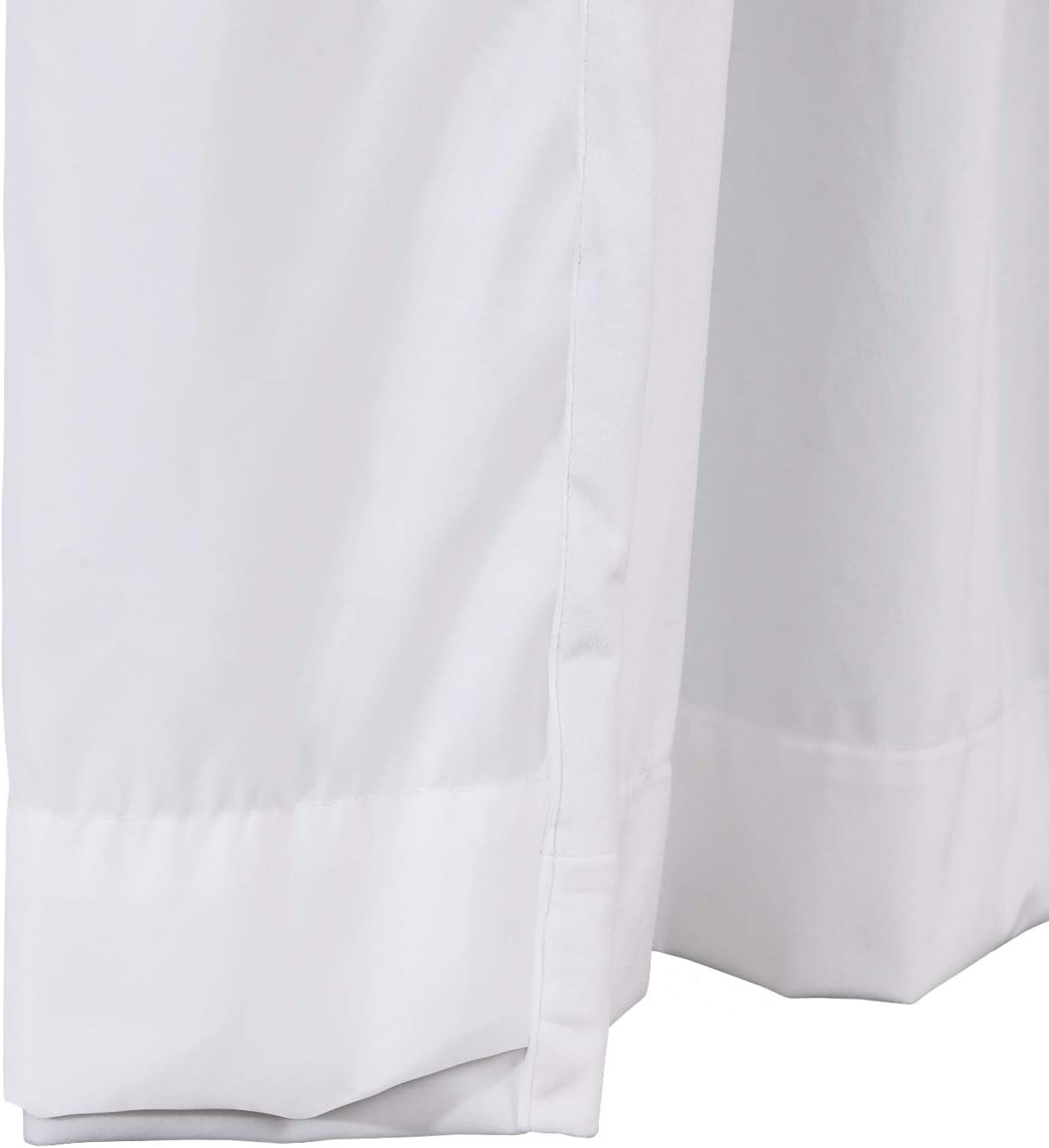 ChadMade Extra Wide White Velvet Blackout Curtain with Blackout Liner for Traverse Rod Versatile Rod Pocket Hook Belt Back Tab 100Wx84L, 1 Panel, White, Leon Collection