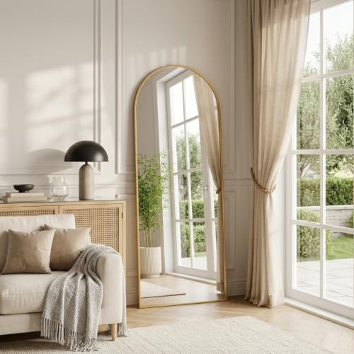 NBGV 57"x17" Floor Mirror Full Length, Arched Full Length Mirror Gold - image 7