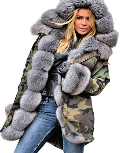 Roiii Women Thicken Warm Winter Coat Hood Down Parka Faux Fur Outdoor Overcoat Long Jacket Outwear #TOP6