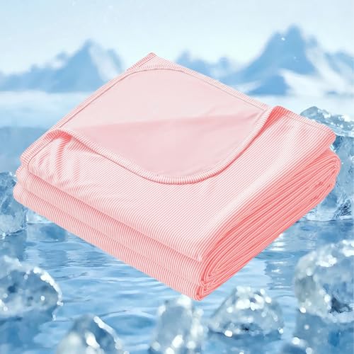 Image of COOVA Cooling Blanket for Hot Sleepers,Lightweight Summer Cold Thin Blanket for Night Sweats and Hot Flashes,Breathable Soft Blanket for Bed Couch Sofa,(Pink,90x108 inches)