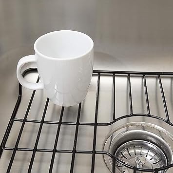 Better Houseware Sink Protector Prevents Scratches Sink Rack for Bottom of Sink Black Sink Mat Sink Protectors for Kitchen Sink Metal Medium 2-Pack