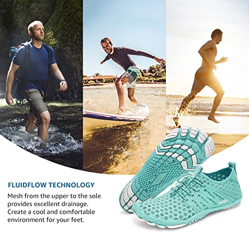 Image of Racqua Mens and Womens Water Shoes Quick Dry Barefoot Aqua Shoes Beach Sport Swim Pool Surf Hiking Shoes, Wz114-mint Green, 8.5 Women /7.5 Men