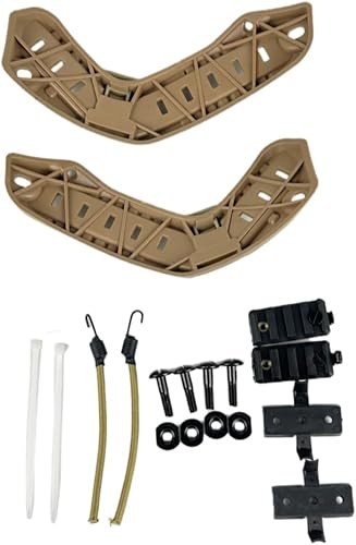 Miniatura 9 de ATAIRSOFT Kit de montaje en riel para casco rápido, guía de riel lateral del casco con tornillos de montaje de cordón DE