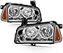 ACANII - For 2006-2010 Dodge Charger Chrome Housing Headlights Headlamps w/Corner Lights 4Pcs Driver + Passenger Side