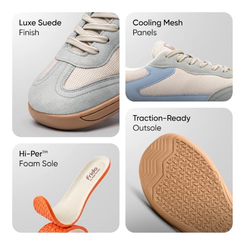 Image of Frido Active Casual Sneakers for Women | Stylish Everyday Sneakers with Breathable Mesh, Lycra-Lined Collar, Cushioned Footbed & Zero-Drop Sole for Travel, Night Outs