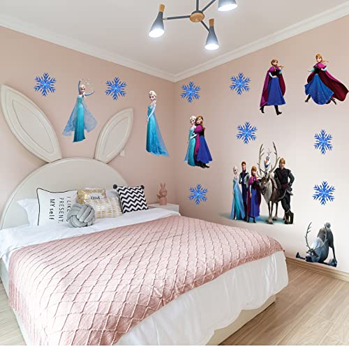 Frozen Wall Decals Realistic 3D Stickers Removable Wall Art Decor For Nursery Living Room Bedroom Vinyl Wall Decoration Gift Supplies (15.7 X31.4 In) #TOP3