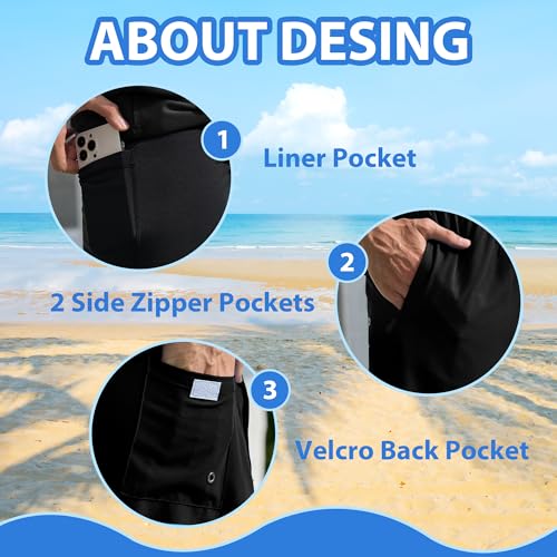 Srnede Mens Swim Trunks Swim Shorts Board Shorts Quick Dry Beach Shorts Swimwear Bathing Suits with Compression Line4
