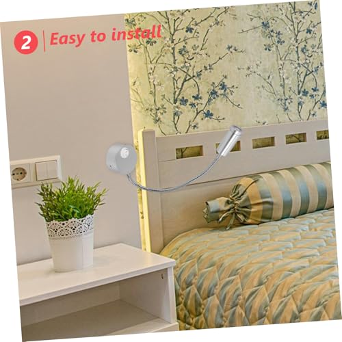 Aplique LED de lectura con brazo flexible orientable e interruptor integrado 5