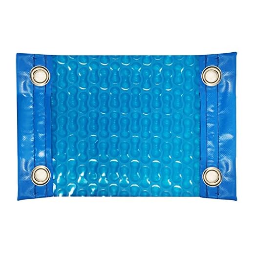 International Pool Protection Manta Térmica (Cobertor Térmico-Cubierta Isotérmica-Toldo Para Piscina) De 500 Micras Geo Bubble Con Refuerzo En Los Lados Estrechos + Ojales En Acero Inoxidable (8X4M)