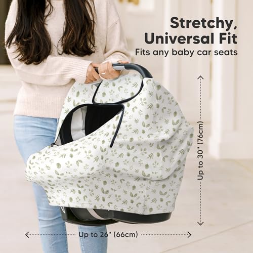 Image of KeaBabies Winter Car Seat Cover Baby, Newborn - Universal Fit Infant Carseat Covers Baby Girl, Boy, Breathable, Lightweight Blanket, Easy to Use Stroller Canopy, Rain, Wind, Sun Shade (Laurel)