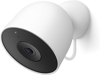 Google Nest Cam Outdoor (cableada, 2.ª generación) - Cámara de seguridad con video 2K y Géminis, visión nocturna, audio bidireccional - Funciona con Google Home - Modelo 2025 - Nieve
