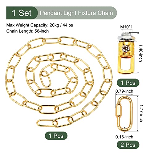 YOKIVE 1 Set Pendant Light Fixture Chain, 4mm Thick Chandelier Hanging Link with Connector Hooks Ring - Image 2