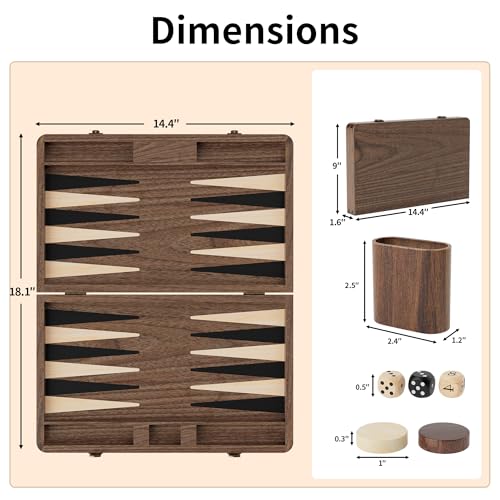 Juego de Backgammon de Madera con Estuche de Viaje miniatura 2