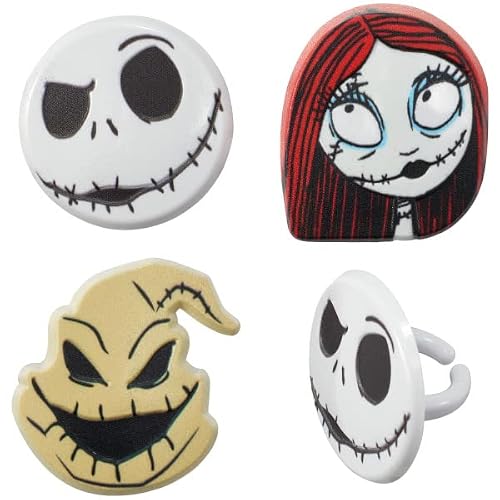 24 Nightmare Before Christmas Cupcake Rings Toppers Decorations #TOP1