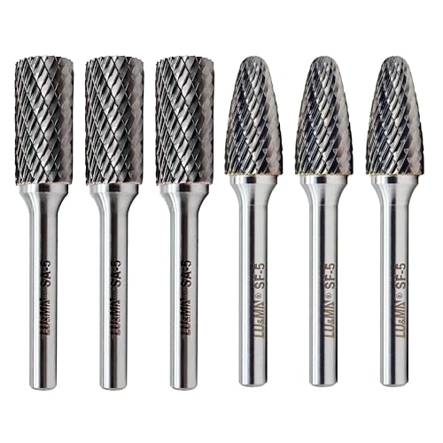 Fresas de carburo tungsteno cilindro y árbol 3 pcs LU&MN miniatura 1