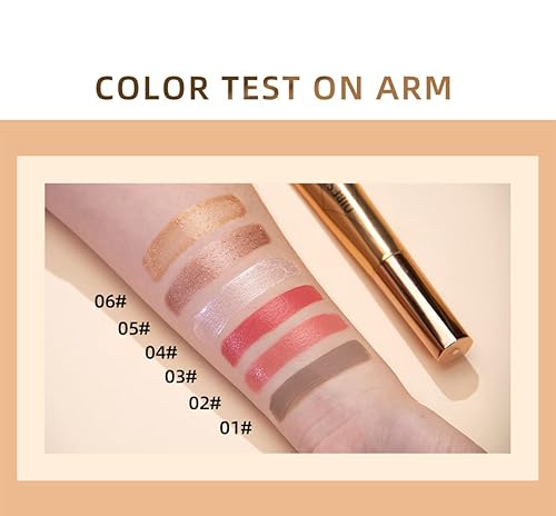Miniatura 8 de Crema Bronzer Contour Beauty Wand, resaltador contorno rubor con aplicador de cojín, varita de maquillaje líquida para cara bronceadora ligera,