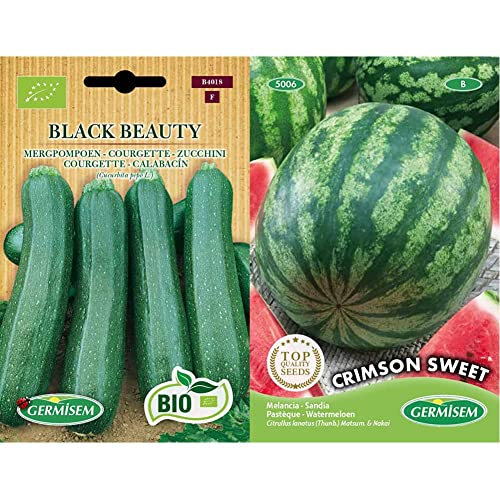 Germisem Biologico Black Beauty Semi di Zucchine 3 g & Crimson Sweet Semi di Anguria 3 g