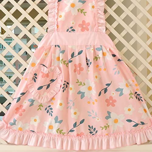 Crb Fashion Ladies Women For Cooking Baking Chef Apron With Pocket (Pink Floral) #TOP3