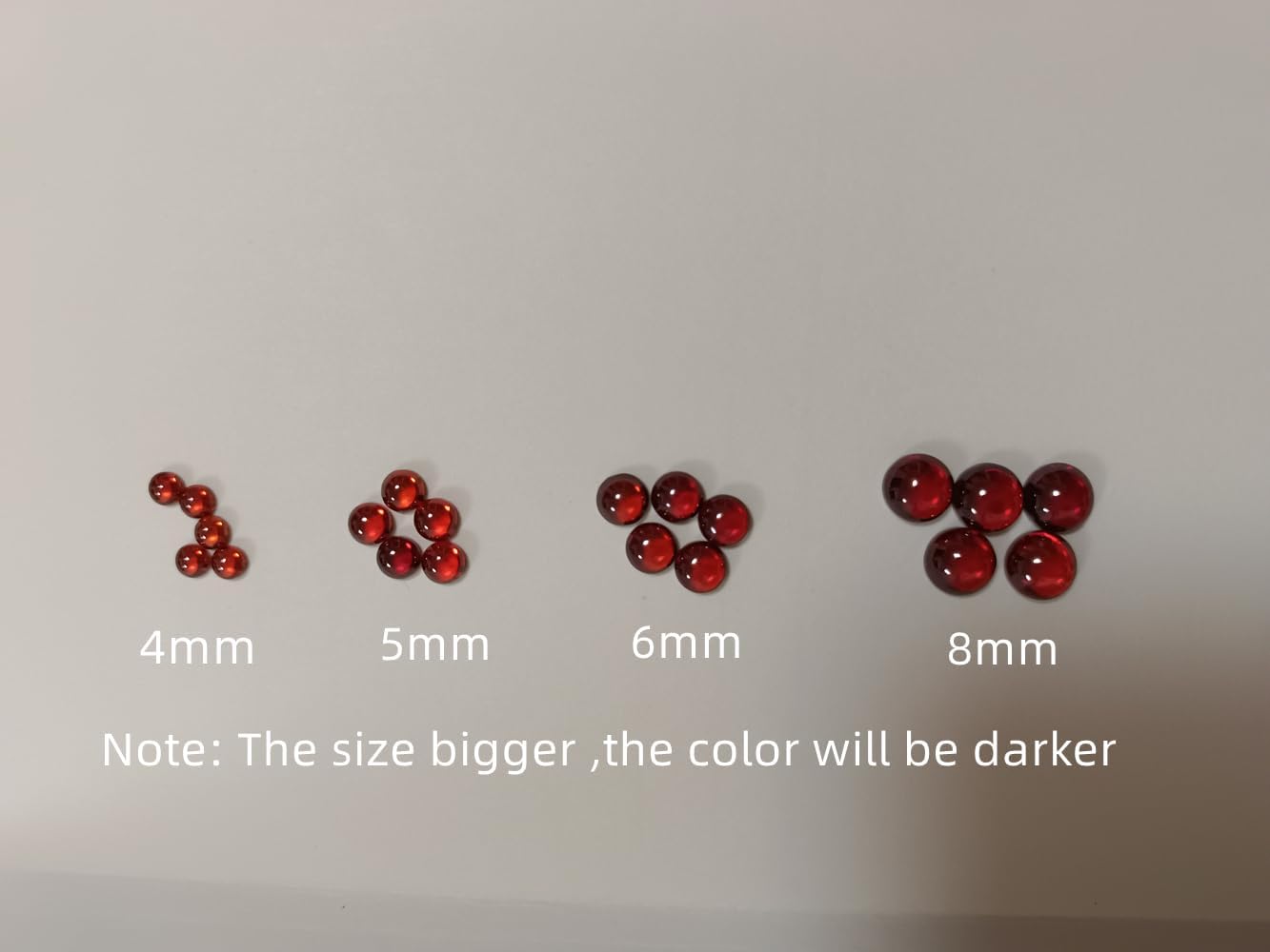 Fanyu Round 4-12mm Flat Back Cabochon For Jewelry Making Garnet Color Cubic Zirconia Stone