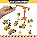 Construction Cake Topper, 18 PCS Construction Cake Decorations Set Excavator Tower Crane Cupcake Topper Traffic and Road Sign Decor Happy Birthday Party Supplies