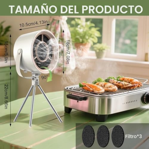 Mini campana extractora portátil para barbacoa interior fondue y camping en color blanco 5