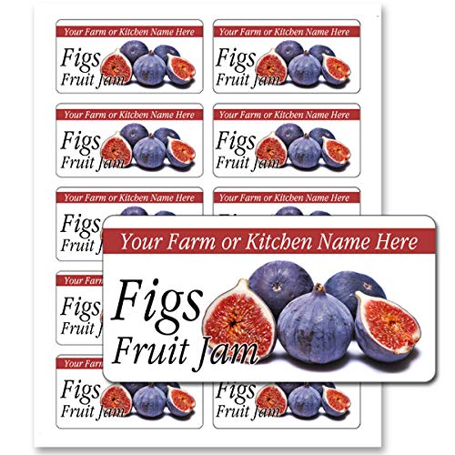 Fruit Jam Jelly Rectangle Personalized Farm Kitchen Name Mason Jar Labels (Figs, 10 Labels on 1 Sheet)