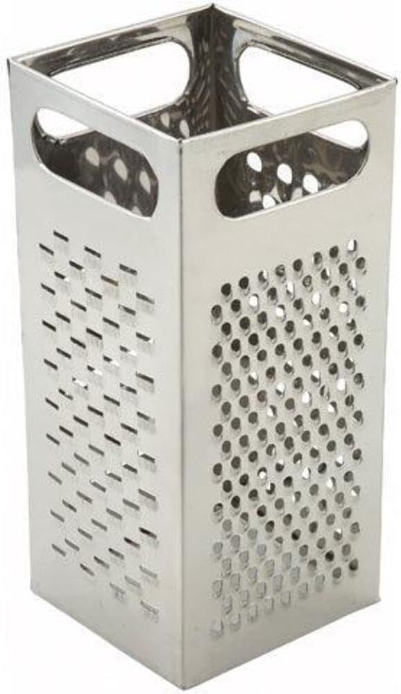 Winco Box Grater, 9-Inch by 4-Inch,Stainless Steel,Medium | Restaurant service, Great for Cheese, Vegetables, Citrus Zest and Kitchen Prep