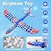 HitToys Airplane Launcher Toy for Kids, 3 Pack Spider Foam Gliders Air Planes with Led, 2 Flight Modes 3 4 5 6 7 Year Old Boys Girls Outdoor Flying Toys Outside Sport Games Birthday