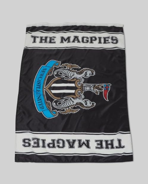 Newcastle United FC Crest Flag 150CM X 90CM - Official Football Gift, THE MAGPIES, Supporters/Fan Gift