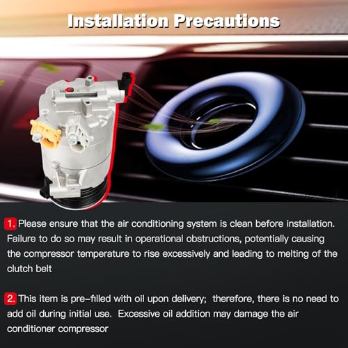 Image of cciyu Air Conditioning Compressor for Lincoln MKC 2.0L 2.3L 2015-2016