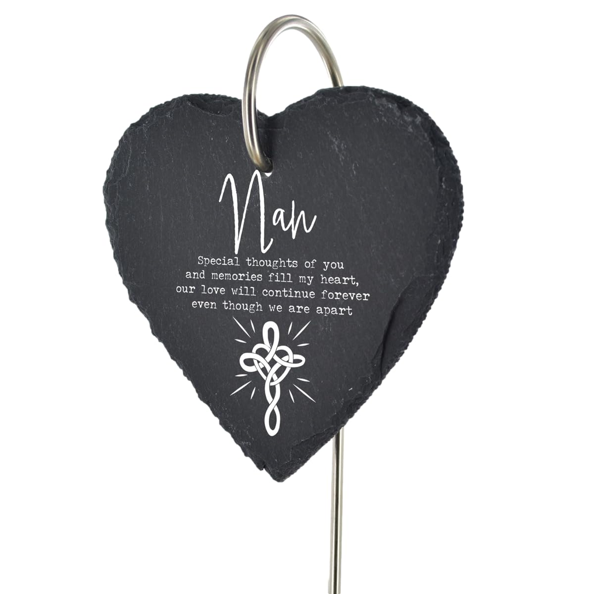 Nan Grave Stick Marker Celtic Knot Cross Plaque Ornament Memorial Heart Slate