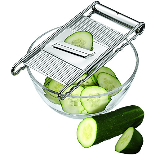 WMF Gourmet Gemüsereibe 12 x 18 cm, Küchenreibe Edelstahl mit 4 Aufsätzen zum Hobeln, Multireibe, Raspeln, Reiben und Schneiden, Kartoffelreibe, Gurkenhobel 5