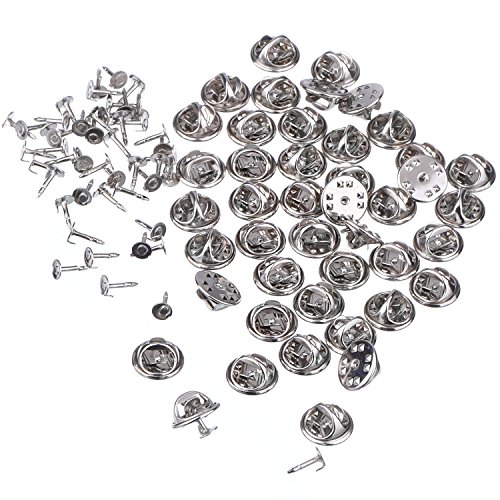 100 Pairs Butterfly Clutch, Cbtone Silver Metal Tie Tacks Pin Backs Replacement With Blank Pins For Craft Making, Badge Insignia, Citation Bars, Service Bars, Toy Pins And Jewelry Making #TOP2