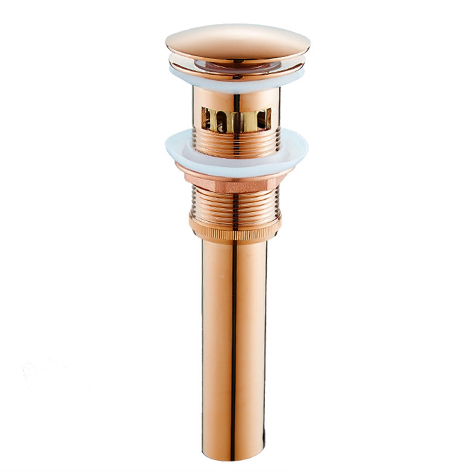 Piletta Lavabo Oro Rosa Piletta Click Clack Universale Piletta Lavabo Bagno Ottone Tutto Rame Con Cestello Piletta Click Clack, oro Rosa, Ci Sono Dei Buchi