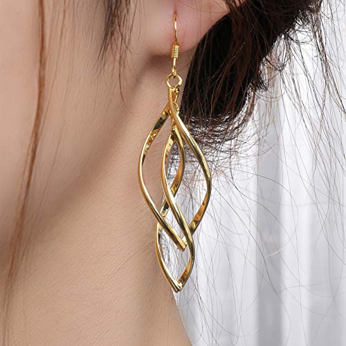 18K Gold Plated Earrings for Women Hypoallergenic Statement Earrings for Girl Trendy Fashion Jewelry Gifts(Gold) - Image 7