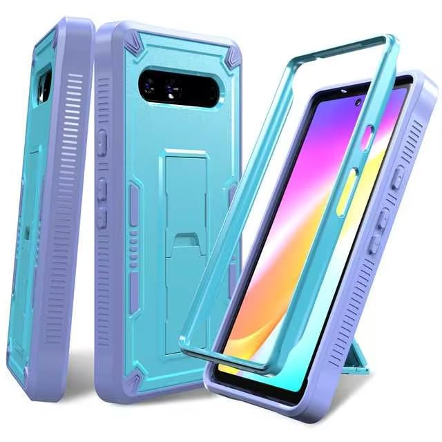 Google Pixel 7A Case [14FT Military-Grade Protection] With Kickstand, Non-Slip Gripping Matte Textured Full Heavy Duty Shockproof Soft Double Layer TPU Bumper, 6.1', Blue