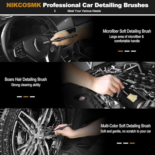 Kit de limpieza para coche con materiales suaves para cuero delicado 7