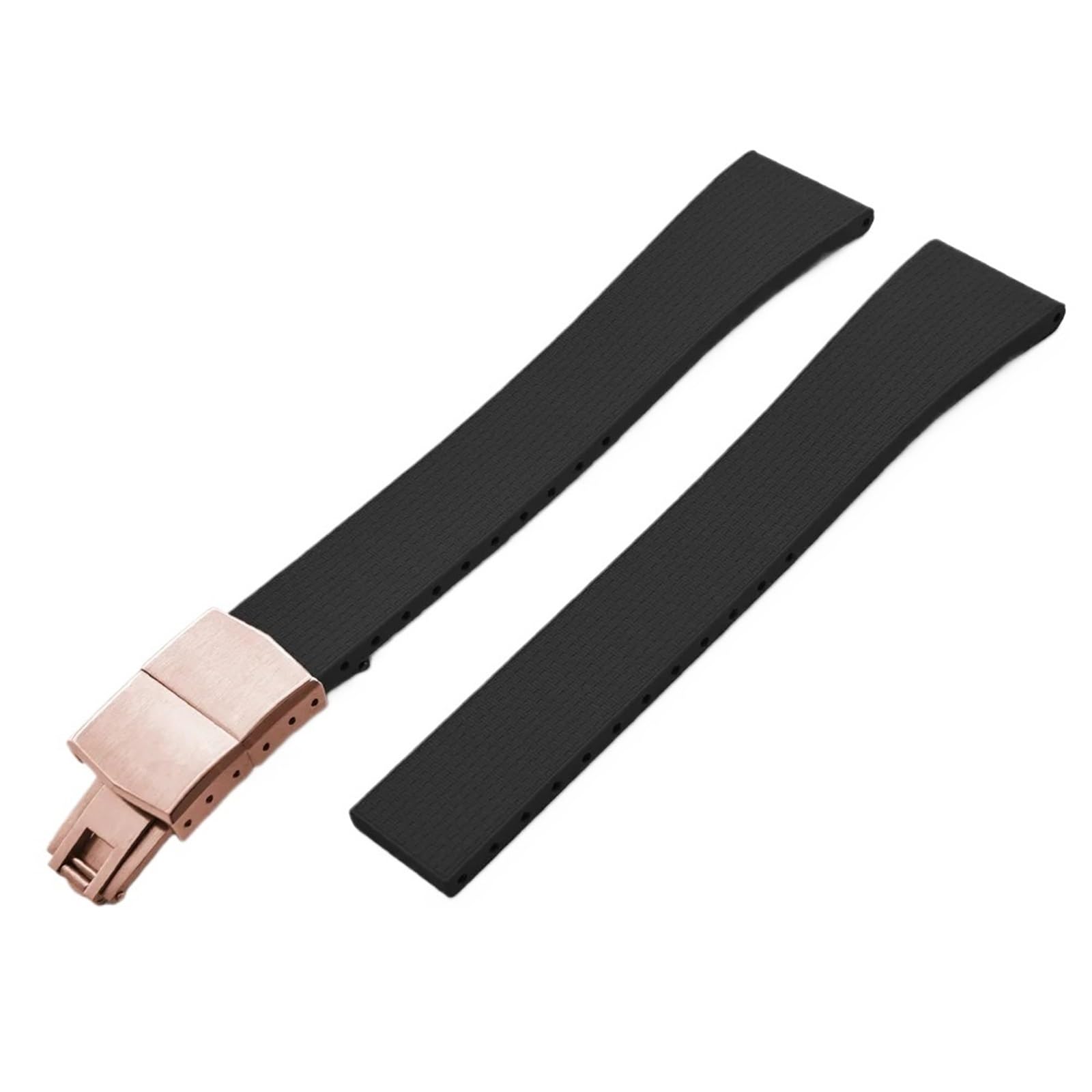 Generico Bracelet à boucle bicolore: caoutchouc tressé, dégagement rapide 20 mm