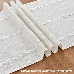 Wracra Rustic Linen Table Runner Farmhouse Style Table Runners 36 inches Long Embroidered Table Runner with Hand-Tassels for Party, Dresser Decor and Dining Room Decorations (White, 13"×36") Wracra Rustic Linen Table Runner Farmhouse Style Table Runners 36 inches Long Embroidered Table Runner with Hand Tassels for Party Dresser Decor and Dining Room Decorations White 1336