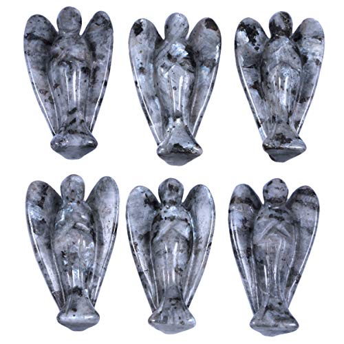 Nupuyai Labradorite Guardian Crystal Angel Ornament, 4cm Hand Carved Healing Gemstone Pocket Angel Statue Figurine for Home Decor - Image 4