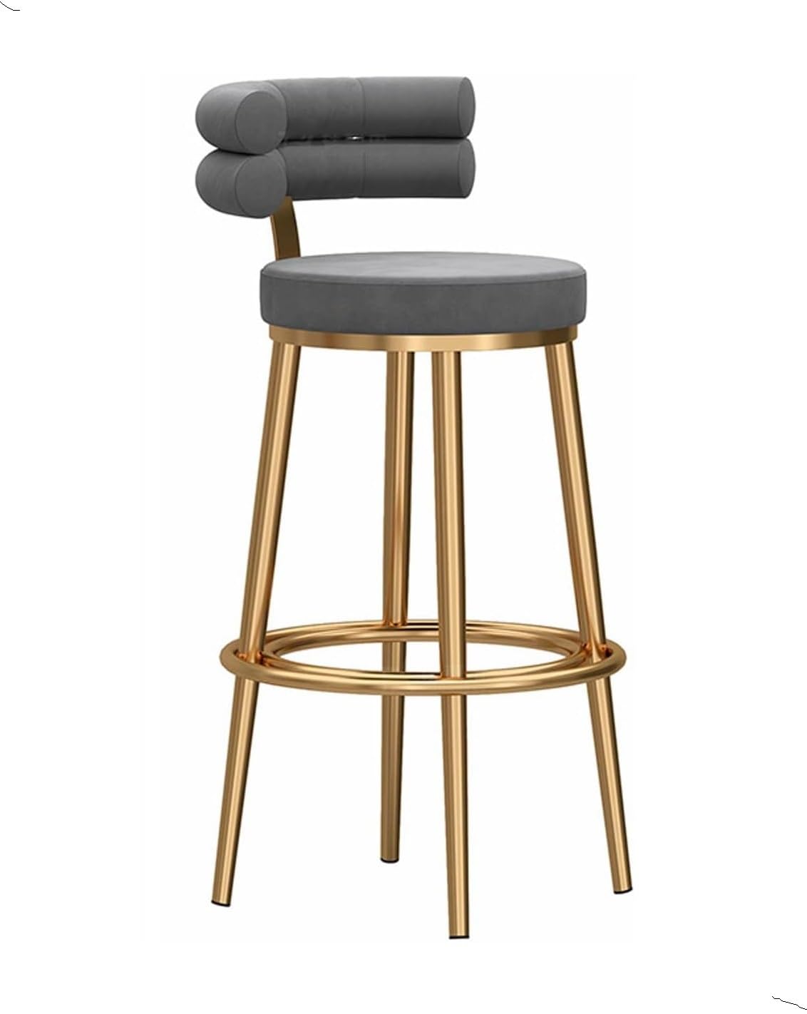 Golden and Grey Wrought Iron Bar Chair - Pre-Assembled - Metal Frame with Foam Seat - Ideal for Home, Bar, or Kitchen-image-46