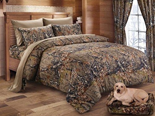 WOODLAND CAMOUFLAGE - Microfiber Comforter Spread - QUEEN